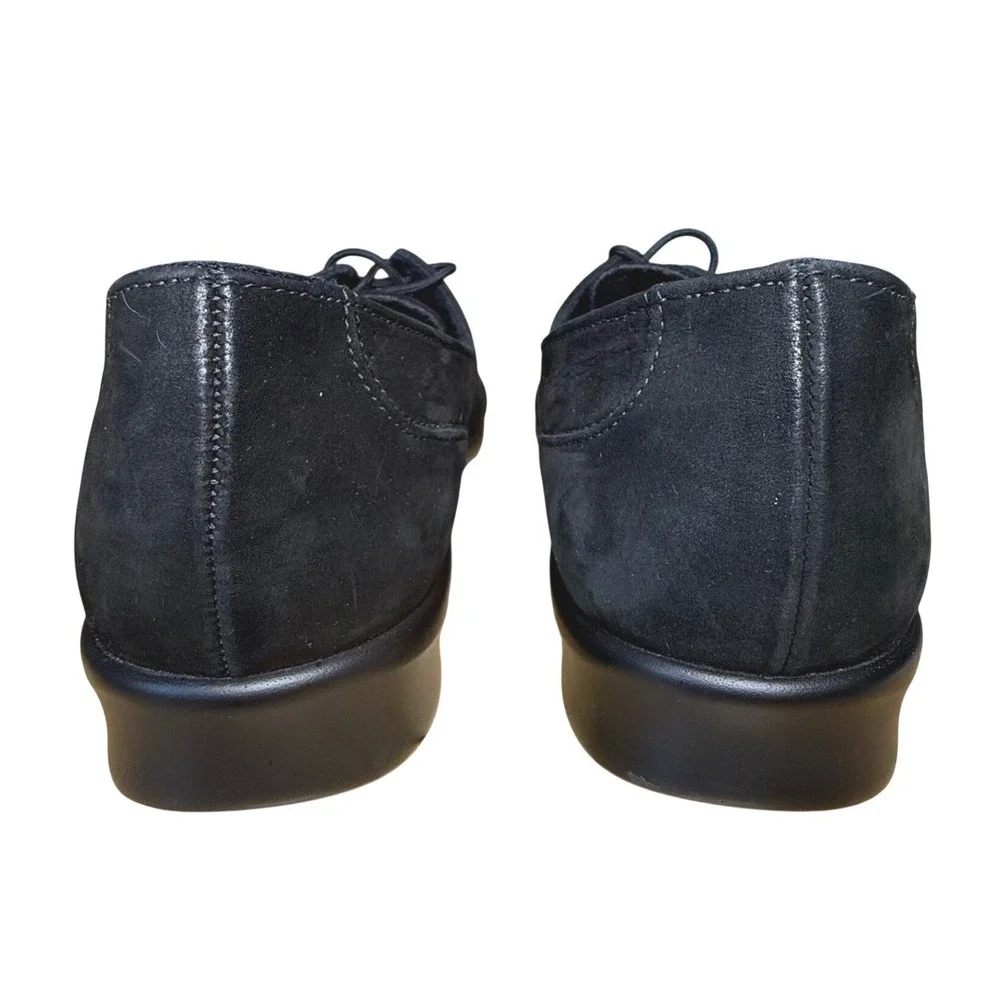 SAS Womens Black Suede‎ Lace Up Oxford Moc Comfort Shoes Size 9 M Aetrex Insert